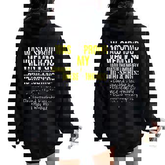Proud Mom Dad Parents Son College Graduation Women Oversized Hoodie Back Print - Monsterry