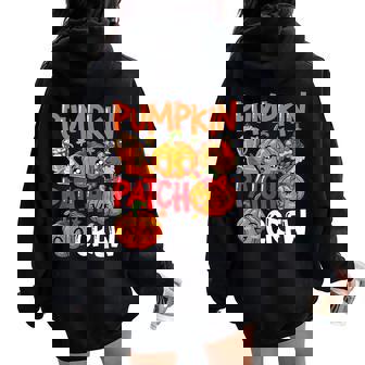 Pumpkin Cute Patch Crew Thanksgiving Fall Turkey Pumpkins Women Oversized Hoodie Back Print - Thegiftio UK