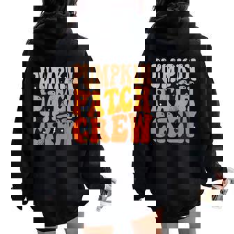 Pumpkin Patch Crew Matching Family Halloween Groovy Women Oversized Hoodie Back Print - Thegiftio UK