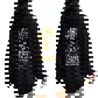 A Queen Was Born In August Birthday For Afro Girls Women Oversized Hoodie Back Print - Thegiftio UK
