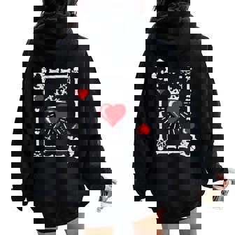Queen Of Hearts Card Costume Halloween Queen Of Hearts Women Oversized Hoodie Back Print - Thegiftio UK
