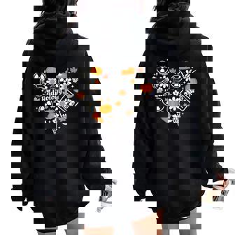 Radiology Fall Heart Xray Tech Autumn Pumpkin Thanksgiving Women Oversized Hoodie Back Print - Thegiftio UK