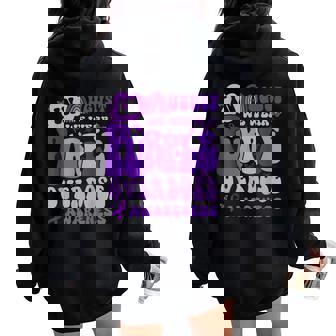 Rainbow In August We Wear Purple Overdose Awareness Month Women Oversized Hoodie Back Print - Seseable