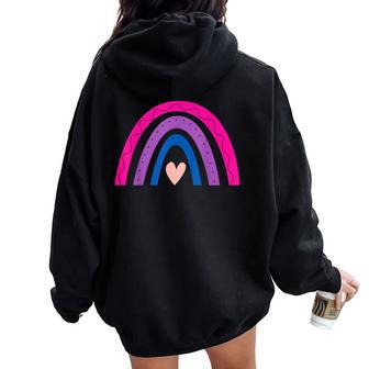 Rainbow Colours Flag Pride Bisexual Bi Women Oversized Hoodie Back Print - Thegiftio UK