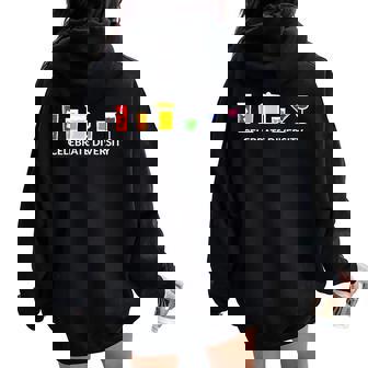 Rainbow Lgbt Drinking Celebrate Diversity Beer Women Oversized Hoodie Back Print - Monsterry