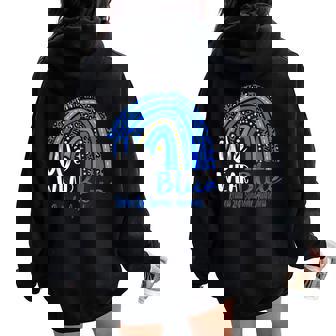 Rainbow We Wear Restless Legs Syndrome Awareness Women Oversized Hoodie Back Print - Monsterry