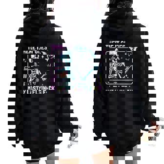 There It Goes My Last Flying F-Ck Tie Dye Skeleton Sarcastic Women Oversized Hoodie Back Print - Seseable