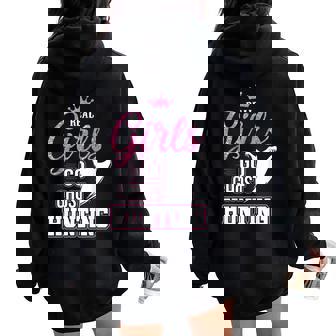 Real Girls Go Ghost Hunting Regalos Para Cazadores De Fantasmas Women Oversized Hoodie Back Print - Regaloses