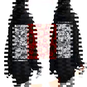 Red Poppy Summer Romantic Aquarelle Flower Women Oversized Hoodie Back Print - Monsterry