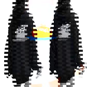 Regalo Divertido Para Amantes De Los Gatos Del Arca De Noé Cuello Women Oversized Hoodie Back Print - Regaloses