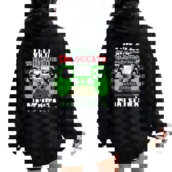 Regalo Gamer Divertente Livello Diploma Maturità Controller Felpa con cappuccio oversize da donna con stampa posteriore - Novitaregali