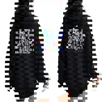 Retro Flower Harm Reduction Healthcare Overdose Awareness Women Oversized Hoodie Back Print | Mazezy