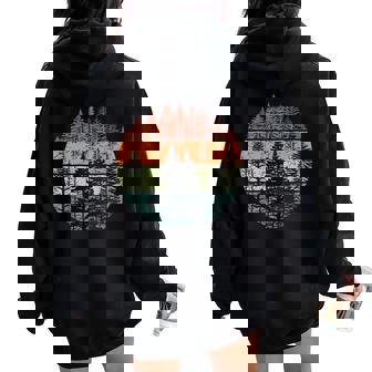 Retro Forest Trees Outdoors Nature Vintage Graphic Women Oversized Hoodie Back Print | Seseable CA