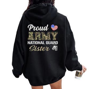 Retro Proud Army National Guard Sister Military Pride Outfit Women Oversized Hoodie Back Print - Thegiftio UK