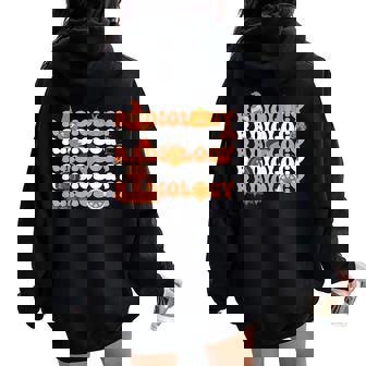 Retro Radiology Pumpkin Radiologist Xray Fall Thanksgiving Women Oversized Hoodie Back Print - Thegiftio UK