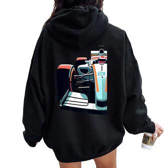 Retro Vintage Formula Racing Fan Race Car Lovers Women Women Oversized Hoodie Back Print - Thegiftio UK