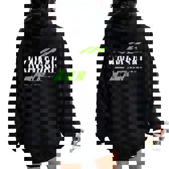 Retro Vintage Kawasaki Green City For Or Women Women Oversized Hoodie Back Print - Thegiftio
