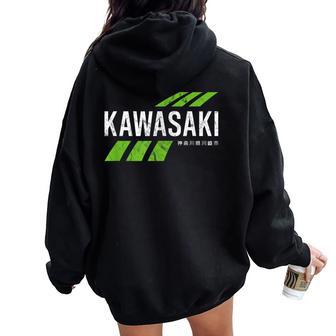 Retro Vintage Kawasaki Green City For Or Women Women Oversized Hoodie Back Print - Thegiftio UK