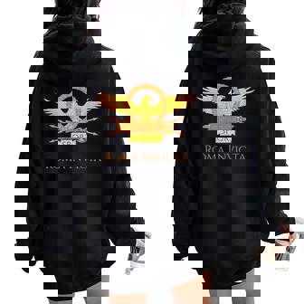Roma Invicta Motto Legionario Romano Spqr Legion Eagle Felpa con cappuccio oversize da donna con stampa posteriore - Novitaregali