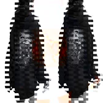 Romano Soldato Romano Legionario Con Armatura Gladiatore Felpa con cappuccio oversize da donna con stampa posteriore - Novitaregali