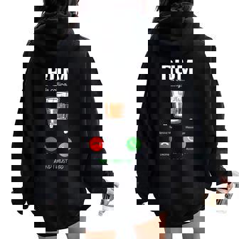 Rum Is Calling And I Must Go Wine Liquor Saying Rum Women Oversized Hoodie Back Print - Monsterry