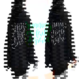 Running On Faith And Grace Christian God Bible Jesus Women Oversized Hoodie Back Print - Monsterry