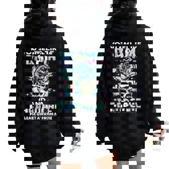 Sarcastic Drama Headache Flower Skull Rude Quote Women Oversized Hoodie Back Print - Monsterry