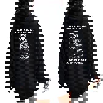 Sarcastico Divertente It Is What And It Is Not Great Cute Racoon W Felpa con cappuccio oversize da donna con stampa posteriore - Novitaregali