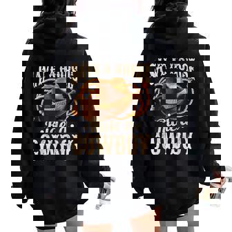 Save A Horse Ride A Cowboy Cowgirl Cowboy Women Oversized Hoodie Back Print - Thegiftio UK