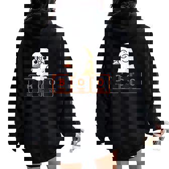 Science Teacher Ghost Halloween Chemistry Boo Elements Women Women Oversized Hoodie Back Print - Thegiftio UK