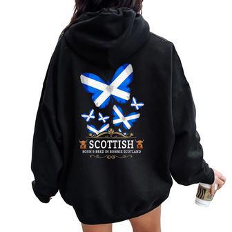 Scottish Flag Outfit Idea For & Novelty Scotland Women Oversized Hoodie Back Print - Thegiftio UK