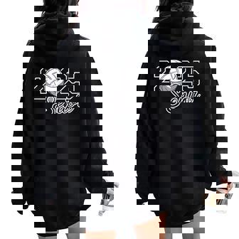 Senior 2025 Volleyball Mom High School Graduation Outfit Fun Women Oversized Hoodie Back Print | Seseable UK