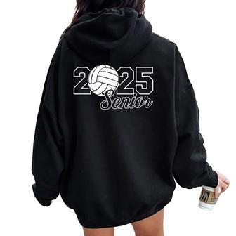 Senior 2025 Volleyball Mom High School Graduation Outfit Pro Women Oversized Hoodie Back Print - Thegiftio UK