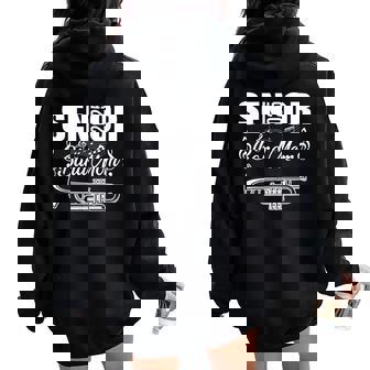 Senior Band Mom 2025 Marching Band Class Of 2025 Trumpet Women Oversized Hoodie Back Print - Seseable