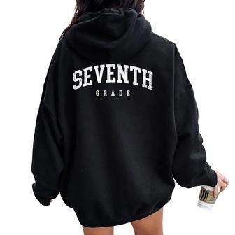 Seventh Grade Squad 7Th Grade Team Retro First Day Of School Women Oversized Hoodie Back Print - Thegiftio UK