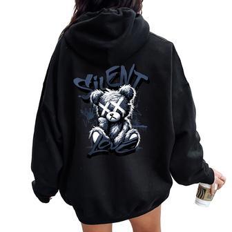 Silent Love Low Diffused Blue 11S Matching For Women Women Oversized Hoodie Back Print - Thegiftio UK
