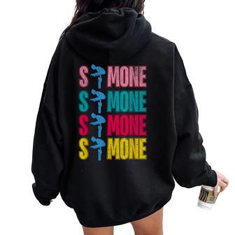 Simone T World Champion Retro Boys And Girls Women Oversized Hoodie Back Print - Thegiftio UK