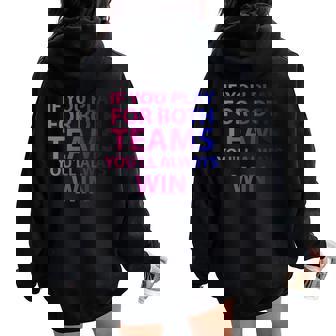Sious Jouez Pour Les Deux Équipesous Gagnez Toujours Deux Fois Sweat à capuche oversize pour femme avec imprimé dans le dos - Cadeauxyz