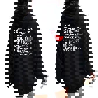Sips About To Go Down Wine Drinking Drinker Graphic Women Oversized Hoodie Back Print - Thegiftio UK