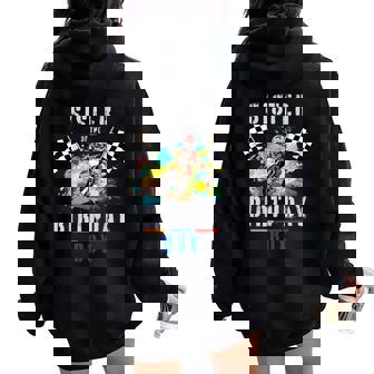 Sister Of The Birthday Boys Motocross Mx Themed Dirt Bike Women Oversized Hoodie Back Print - Monsterry