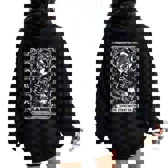 Skeleton Expectant Mother Tarot Card Pregnancy Announcement Women Oversized Hoodie Back Print - Thegiftio UK
