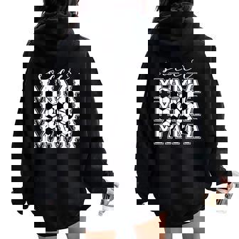 Soccer Mama Retro Groovy Soccer Softball Mom Women Oversized Hoodie Back Print - Thegiftio