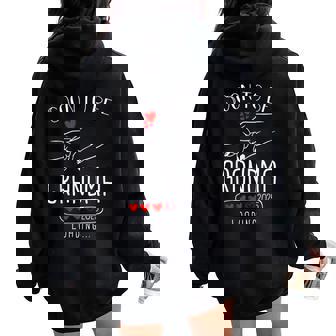 Soon To Be Grandma 2025 Loading Promoted To Grandma 2025 Women Oversized Hoodie Back Print - Thegiftio