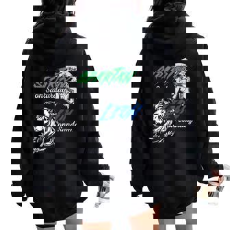 Spartan On Saturday Lion On Sunday Fun Vintage Mens Women Oversized Hoodie Back Print - Seseable