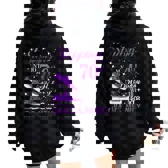 Stepping Into My 70Th Birthday With God's Grace & Mercy Girl Women Oversized Hoodie Back Print - Thegiftio UK
