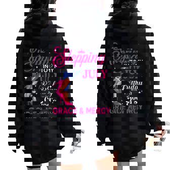 Stepping Into My July Girls High Heels Birthday Women Oversized Hoodie Back Print | Mazezy