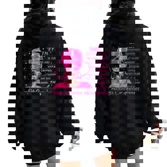 I Am The Storm Black Woman Pink Breast Cancer Awareness Women Oversized Hoodie Back Print - Seseable