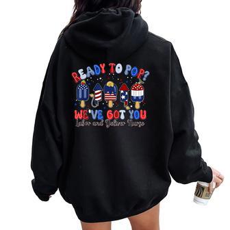 Summer Labor And Delivery Nurse 4Th Of July Independence Day Women Oversized Hoodie Back Print - Thegiftio UK