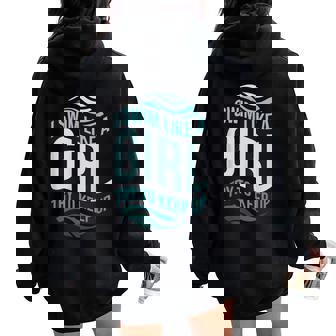 I Swim Like A Girl Try To Keep Up I Swimming I Swimmer Women Oversized Hoodie Back Print - Thegiftio UK