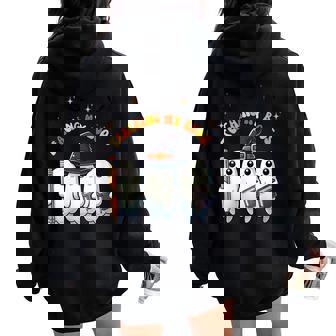 Teaching My Boos Halloween Teacher Ghost Fall Holiday Women Oversized Hoodie Back Print | Mazezy